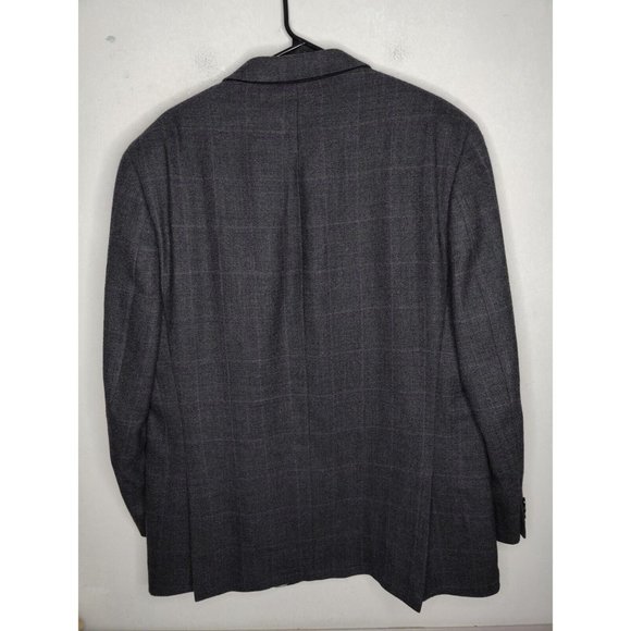 MICHAEL KORS Grey Windowpane Plaid Sport Coat Suit Blazer 44L 100% Wool - Picture 4 of 10